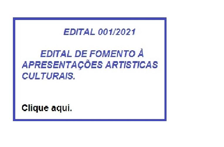 Edital 001/2021 Cultura 