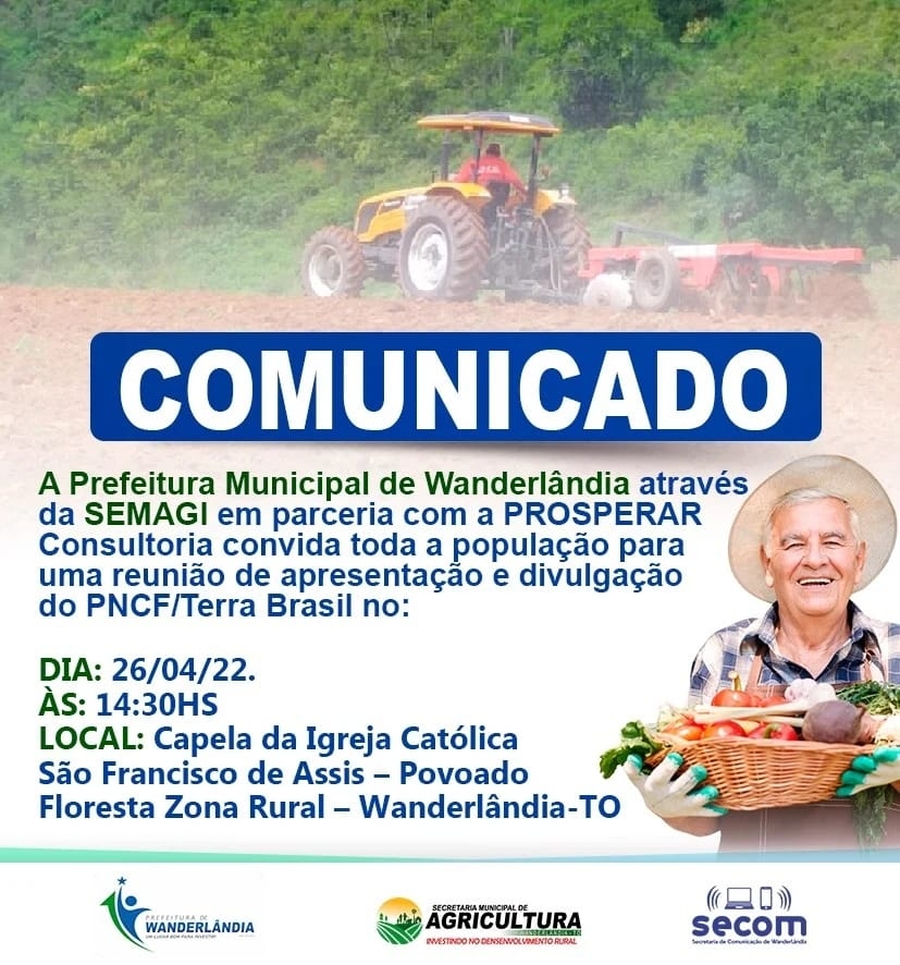 COMUNICADO
SECRETARIA DA AGRICULTURA 
